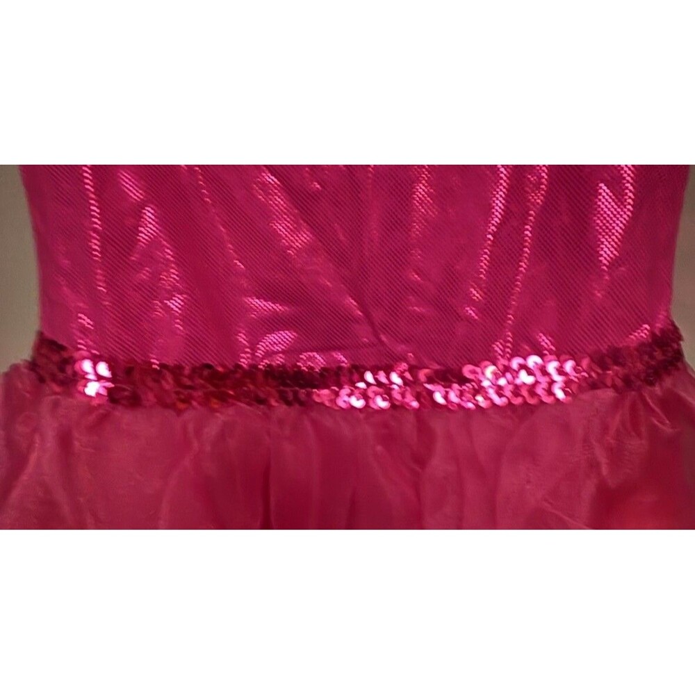 Hot Pink Flamingo Chasing Fireflies Halloween Costume Dress Bow Feathers - Picture 3 of 8